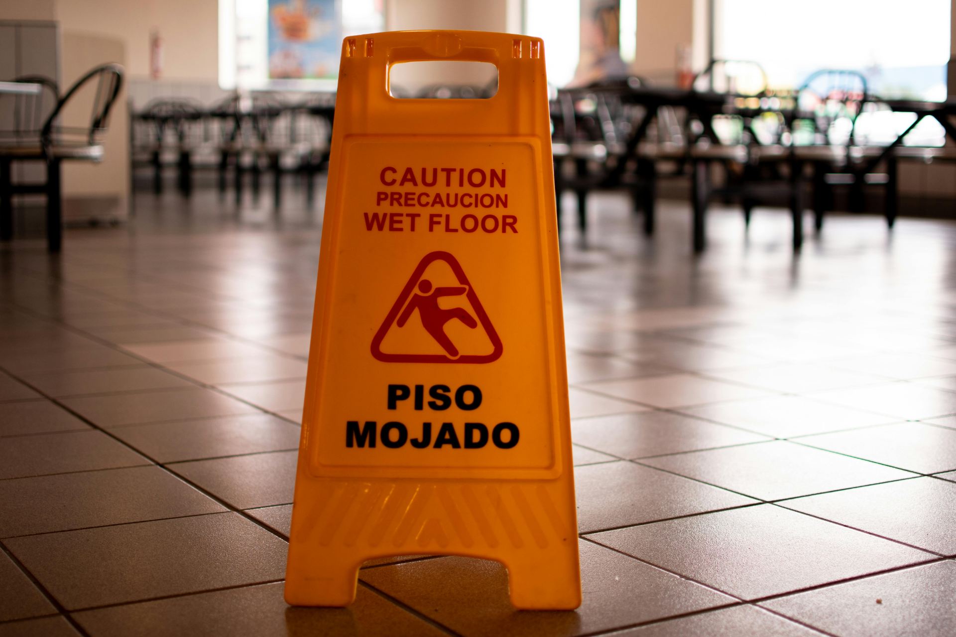 Wet floor caution sign